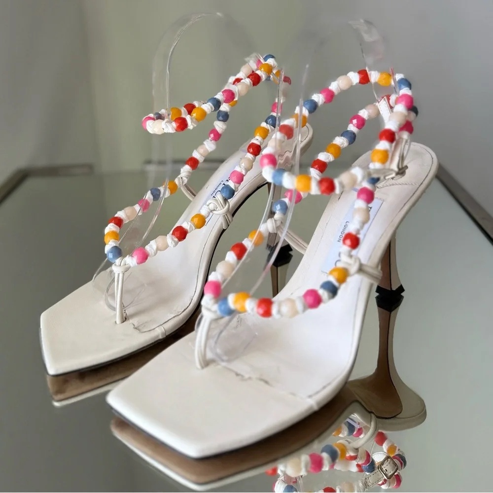 JIMMY CHOO Amiral 90 embellished leather sandals $1,175 39 - Picture 15 of 16